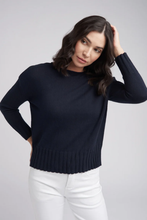Load image into Gallery viewer, Goondiwindi Cotton Ribbed Hem Jumper in Neat Navy
