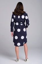 Load image into Gallery viewer, Goondiwindi Cotton Spot Shirtmaker Dress | Navy/White Spot
