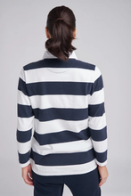 Load image into Gallery viewer, Goondiwindi Cotton Stripe Collared Rugby in Navy and White
