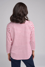 Load image into Gallery viewer, Goondiwindi Cotton Stripe Raglan Tee in Pink and White
