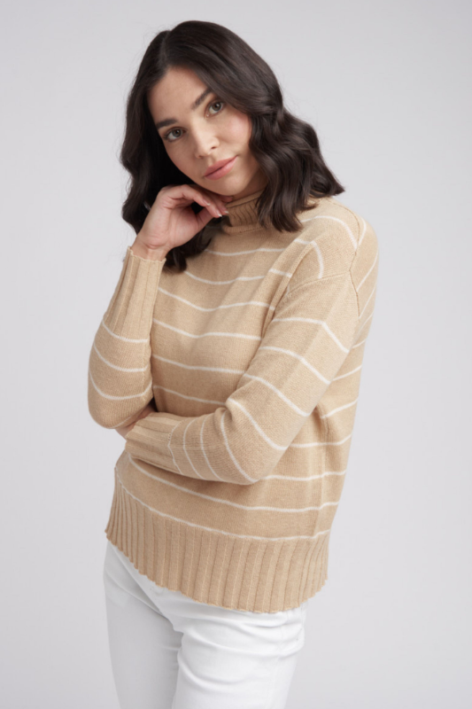 Goondiwindi Cotton Stripe Rib Hem Jumper