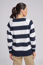 Load image into Gallery viewer, Goondiwindi Cotton Stripe Sweater in Navy and White

