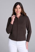 Load image into Gallery viewer, Goondiwindi Cotton Zip Knit Cardi | Coffee

