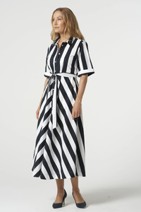 Goondiwindi Cotton Classic Bias-Cut Cotton Dress | Hayman Stripe | 6281-223