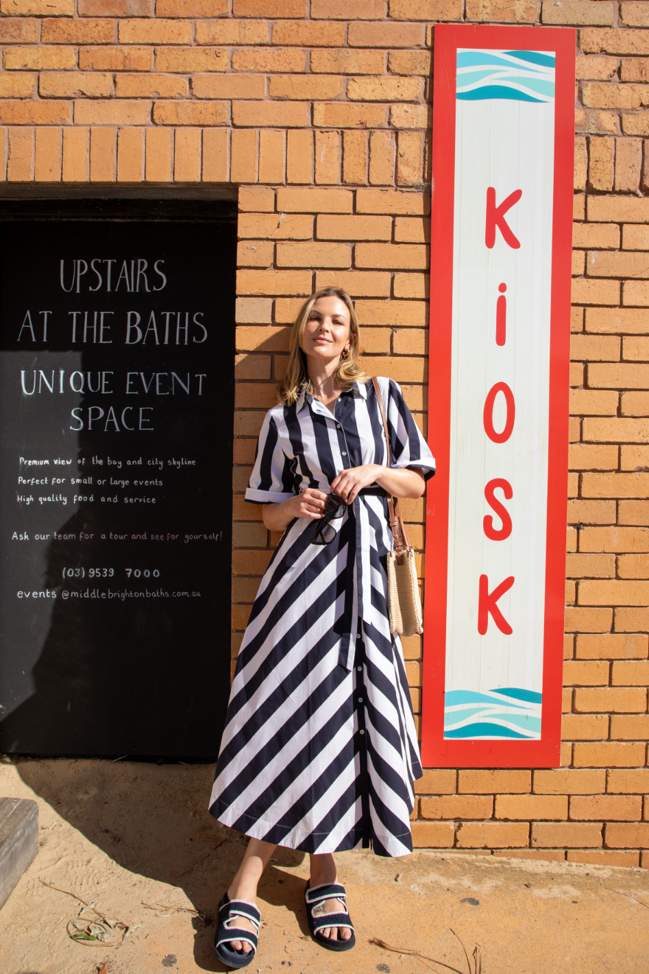Goondiwindi Cotton Classic Bias-Cut Cotton Dress in Hayman Stripe