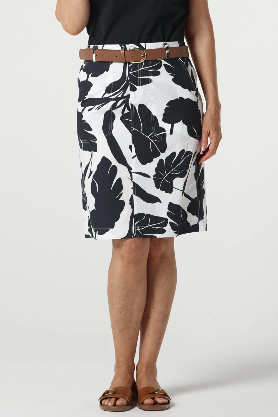 Goondiwindi Cotton Block Leaf Print Skirt