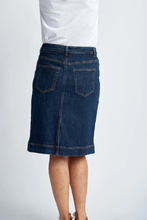Load image into Gallery viewer, Goondiwindi Cotton Denim Knee Length Skirt | Indigo
