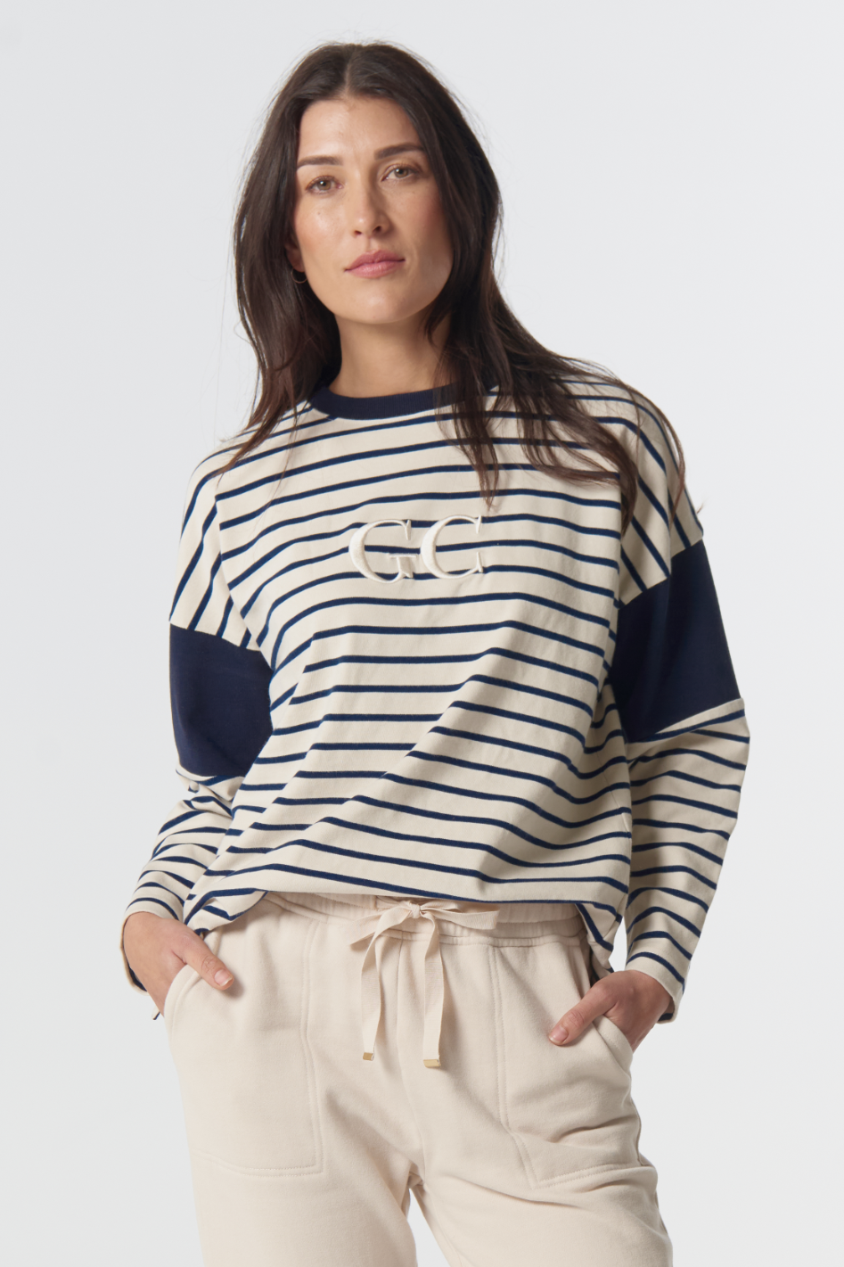 Goondiwindi Cotton GC Logo Stripe Cotton Sweater 