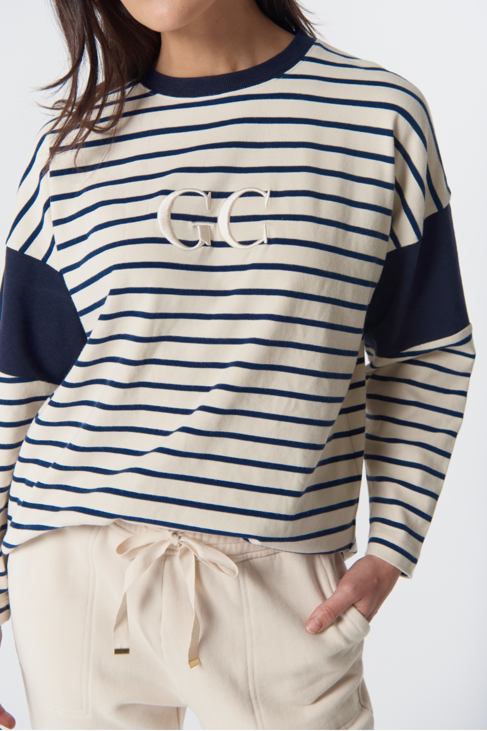 Goondiwindi Cotton GC Logo Stripe Cotton Sweater 