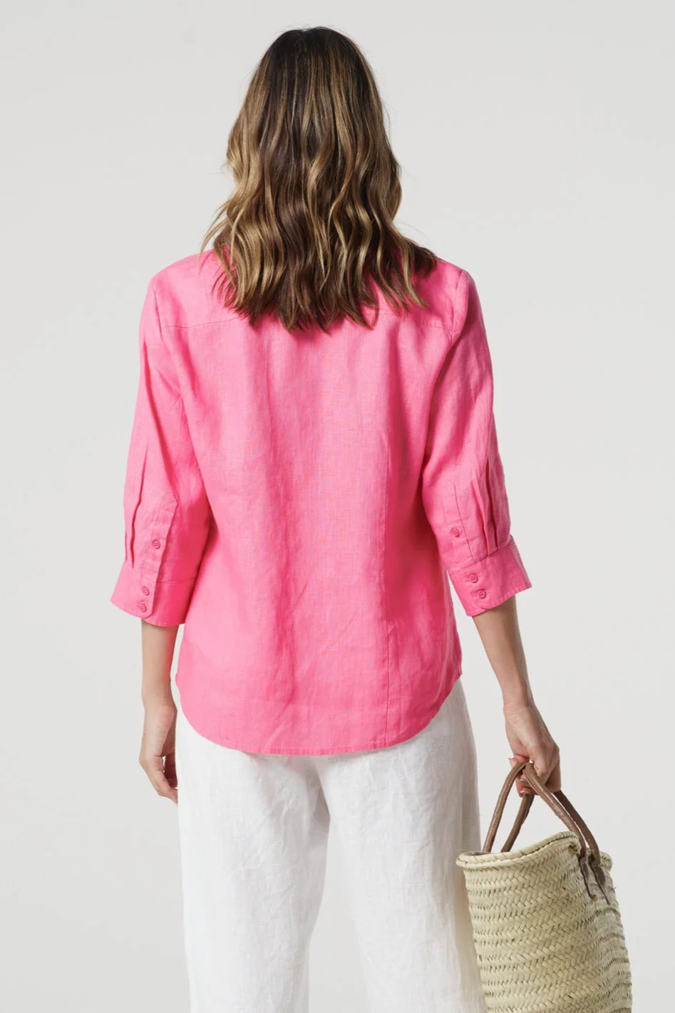 Goondiwindi Cotton Island Linen 3/4 Sleeve Frill Shirt 