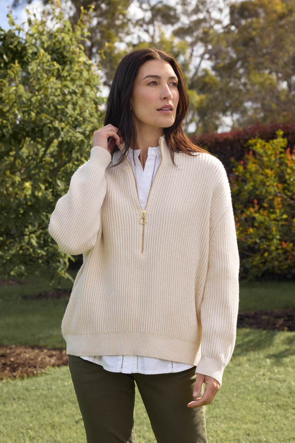 Goondiwindi Cotton Jillaroo ½ Zip Merino Cotton Jumper 