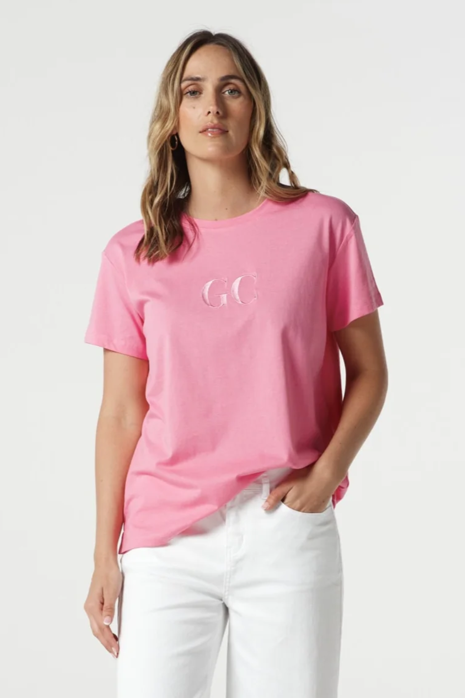 Goondiwindi Cotton GC Cotton Logo Tee in Pink Cosmos 