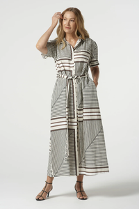 Goondiwindi Cotton Maxi Square Print Shirt Dress | Large Square | 6288-221
