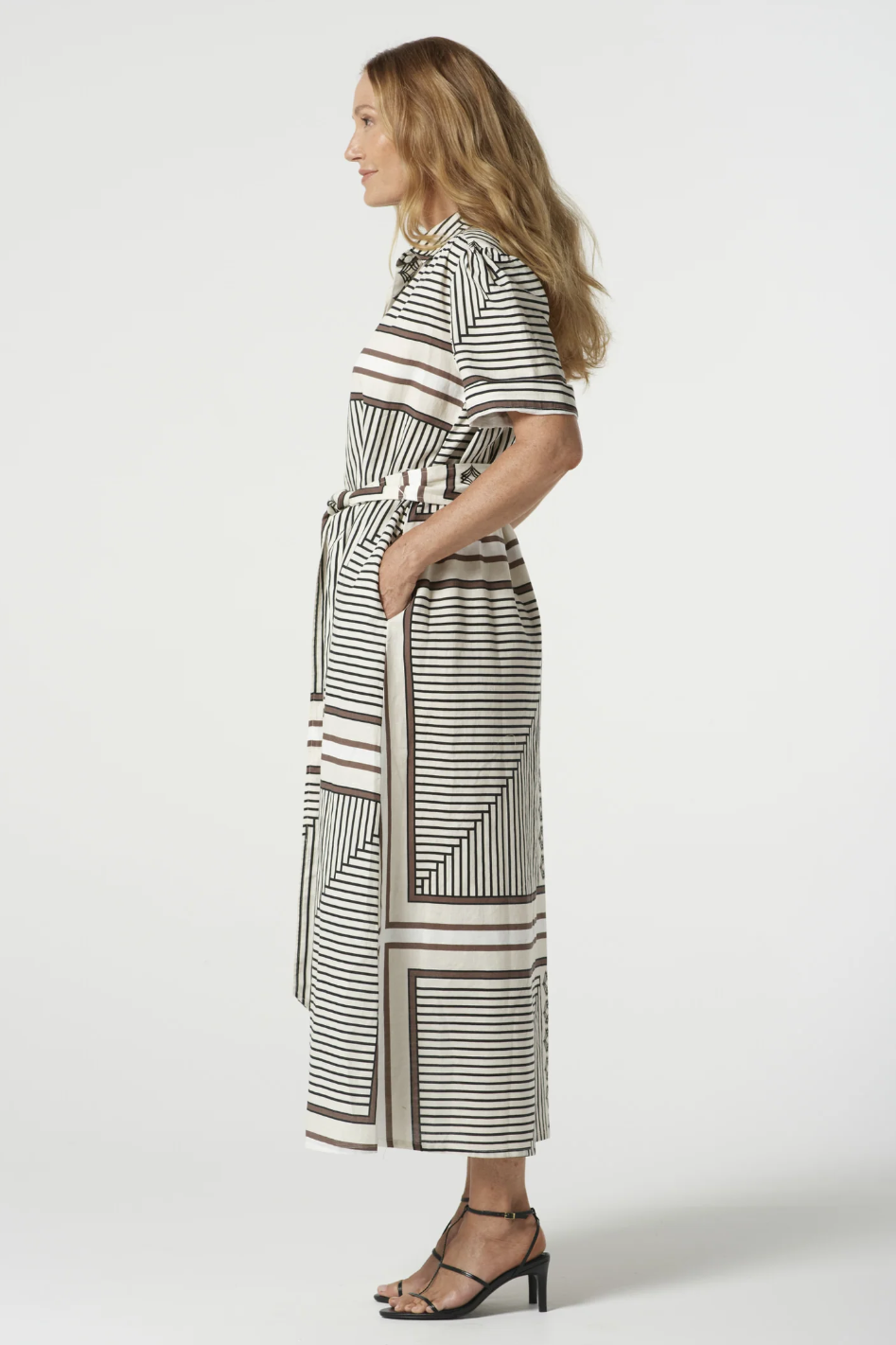 Goondiwindi Cotton Maxi Square Print Shirt Dress | Large Square | 6288-221