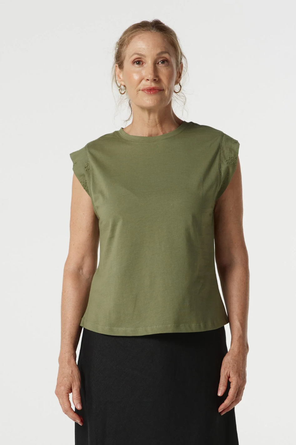 Goondiwindi Cotton Muscle Tee in Sage