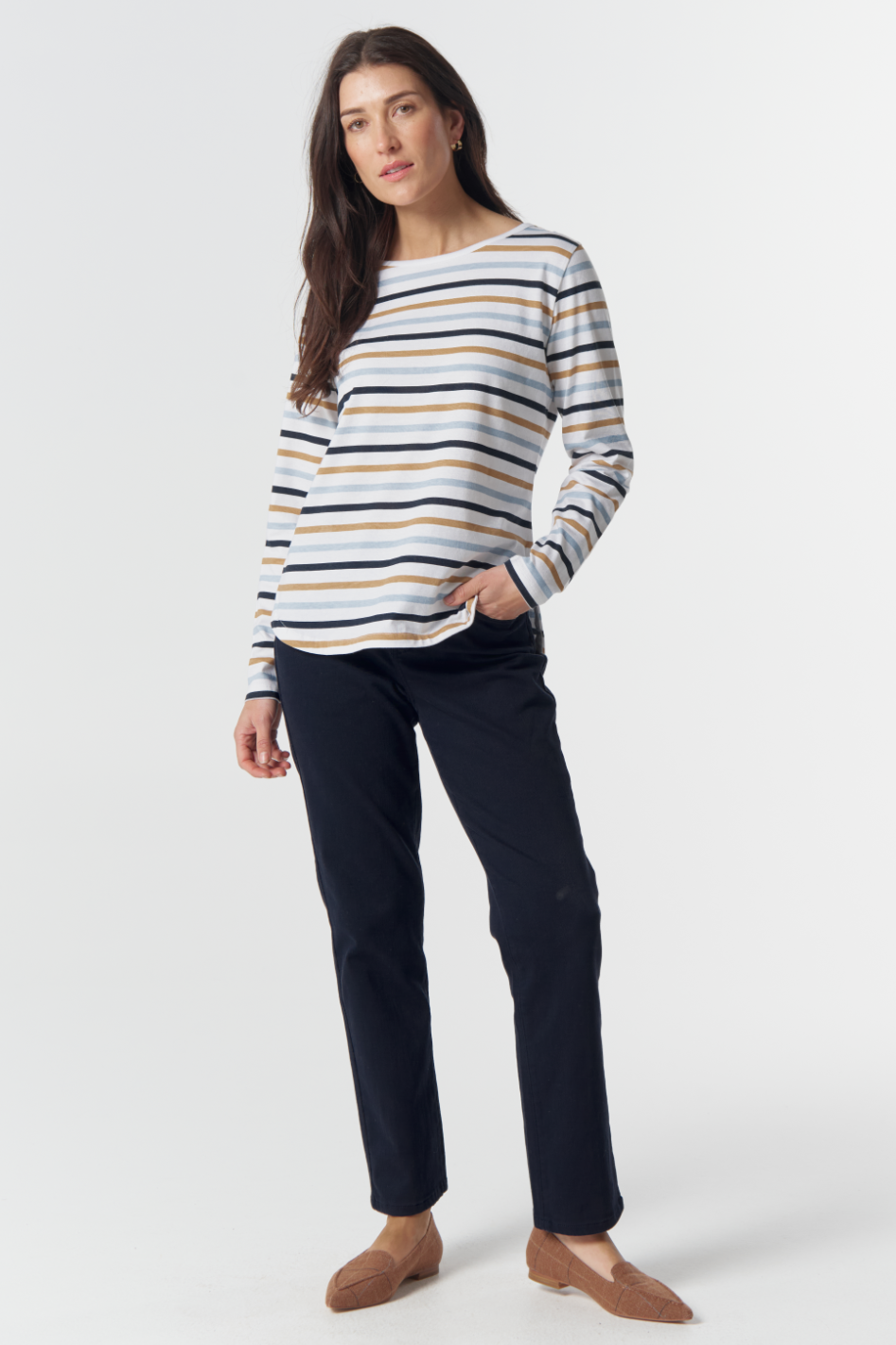 Goondiwindi Cotton Original Multi Stripe Long Sleeve Tee