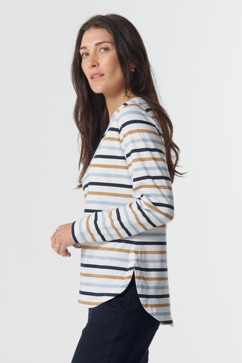 Goondiwindi Cotton Original Multi Stripe Long Sleeve Tee