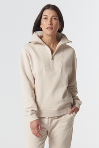 Goondiwindi Cotton Rugged ½ Zip Cotton Sweater | Birch | 3319
