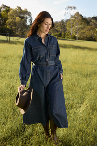 Goondiwindi Cotton Stockman Denim Dress | Dark Indigo | 6298