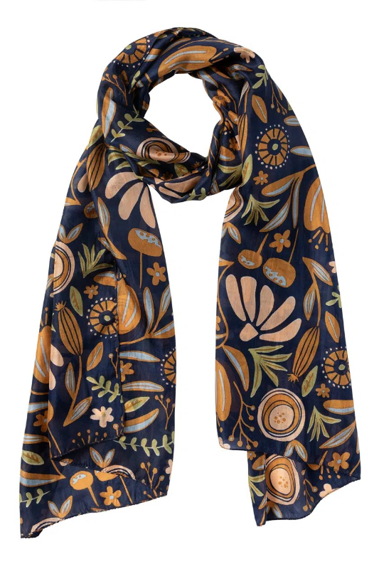 Indus Blooms Silk Scarf