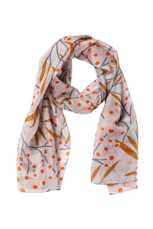Indus Everlasting Daisy Silk Scarf | Blush/Caramel/Tangerine