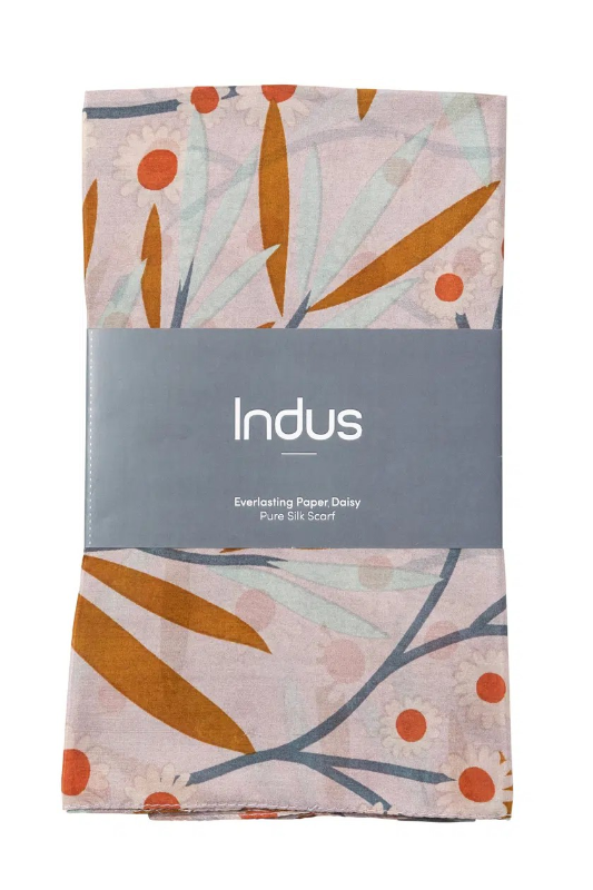 Indus Everlasting Daisy Silk Scarf | Blush/Caramel/Tangerine