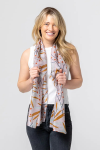 Indus Everlasting Daisy Silk Scarf | Blush/Caramel/Tangerine