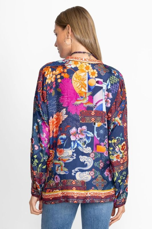 Johnny Was Audrey Oversized Blouse | Dreamer Blue | C18324-E
