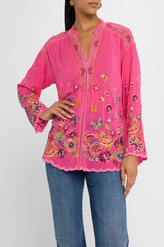 Johnny Was Maude Blouse | Mathilde Magenta C11724-E