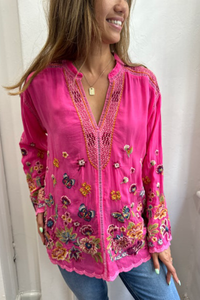 Johnny Was Maude Blouse | Mathilde Magenta C11724-E