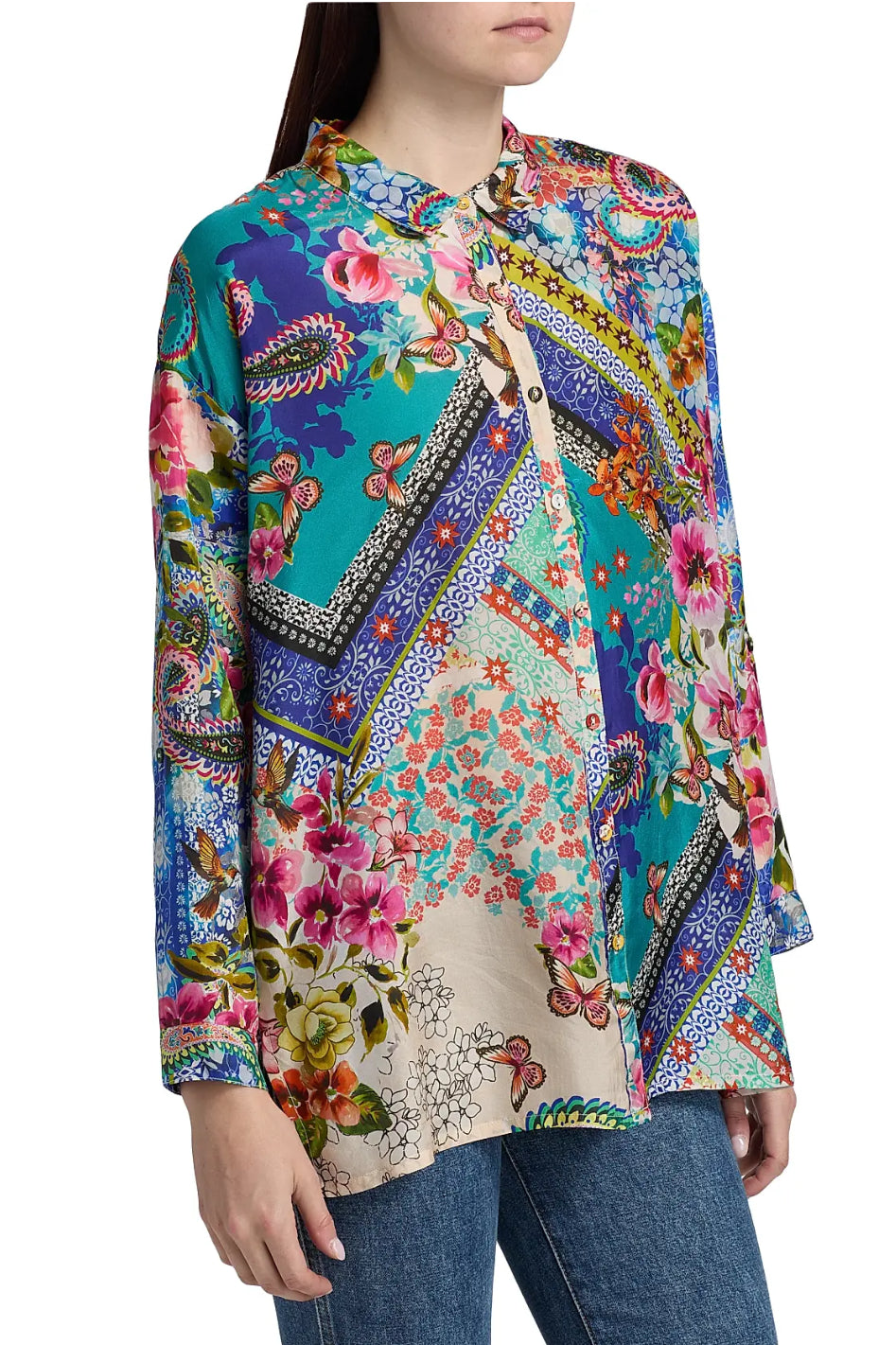 Johnny Was Audrey Oversized Blouse in Evie 
