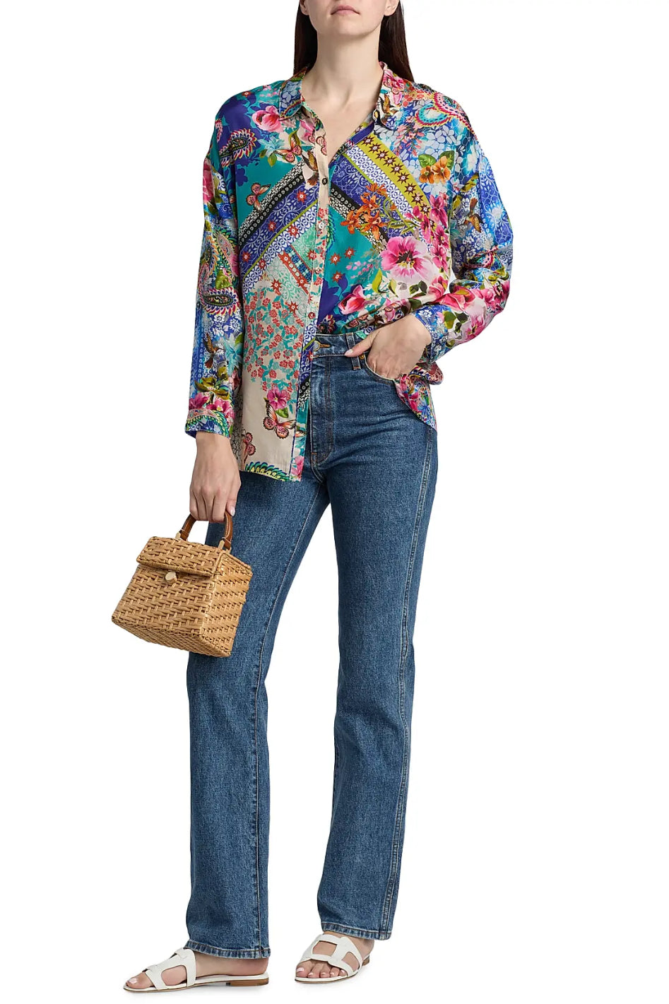 Johnny Was Audrey Oversized Blouse in Evie 