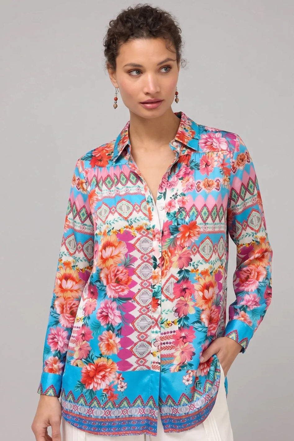 Johnny Was Izey Blouse in Renata Scarf