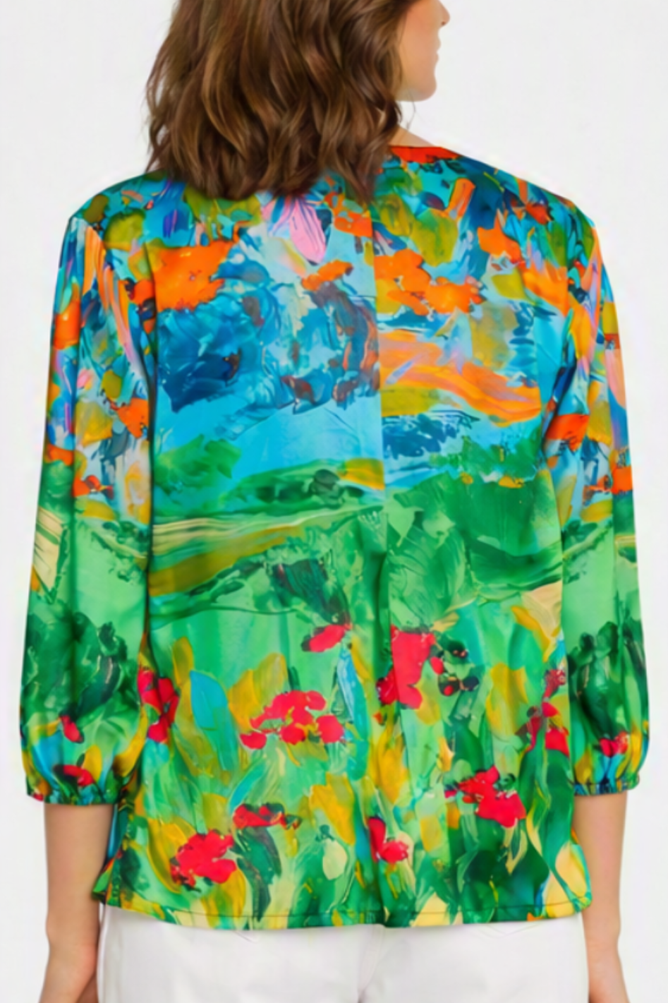 Johnny Was Arlo Blouse in Torenia Scarf