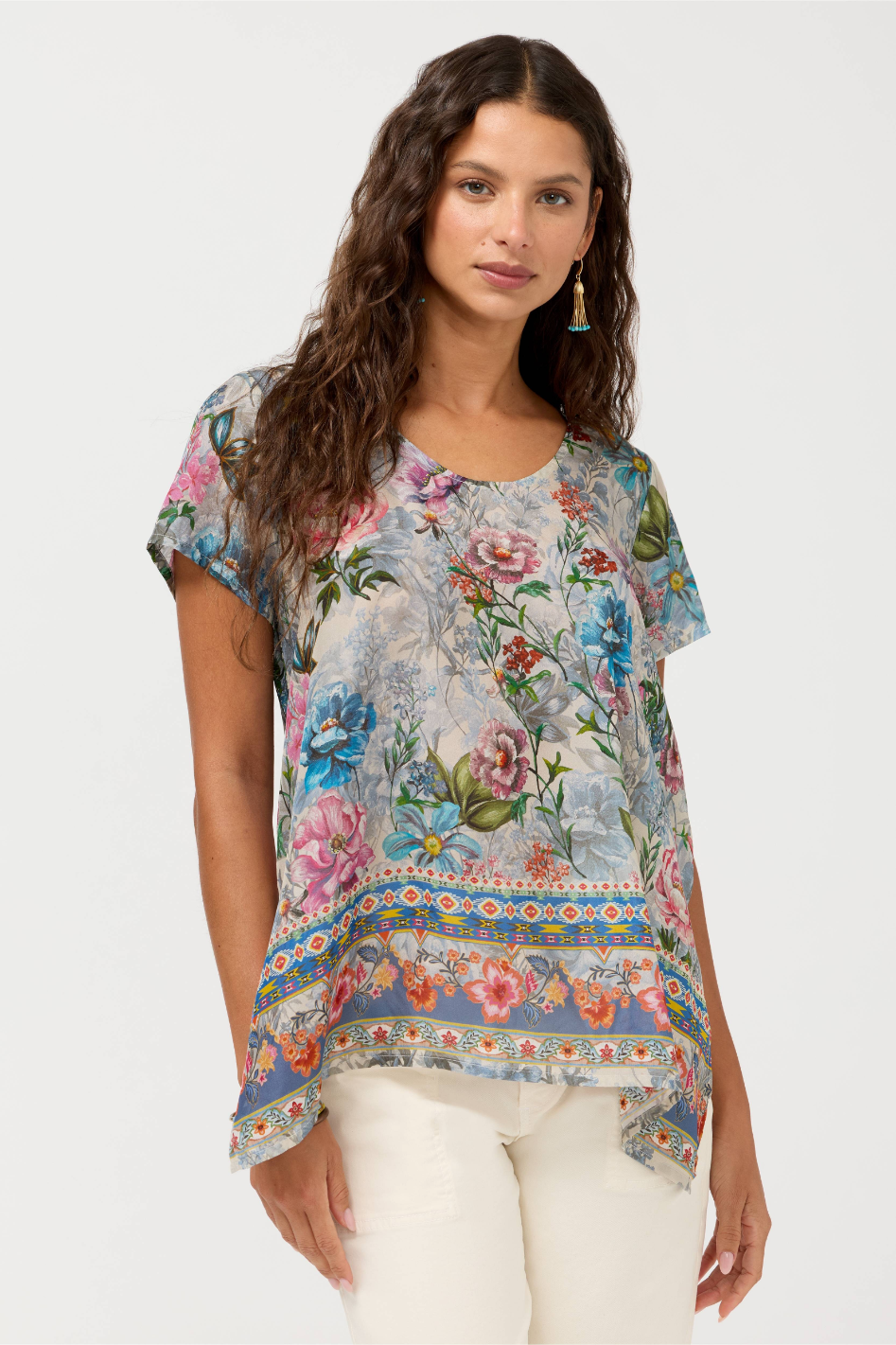 Johnny Was Artemisa Silk Blouse 