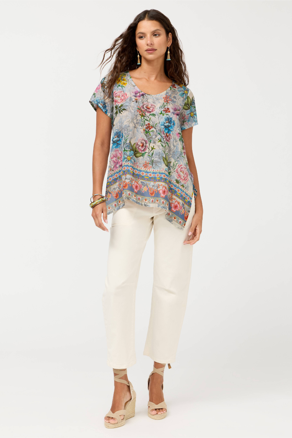 Johnny Was Artemisa Silk Blouse 