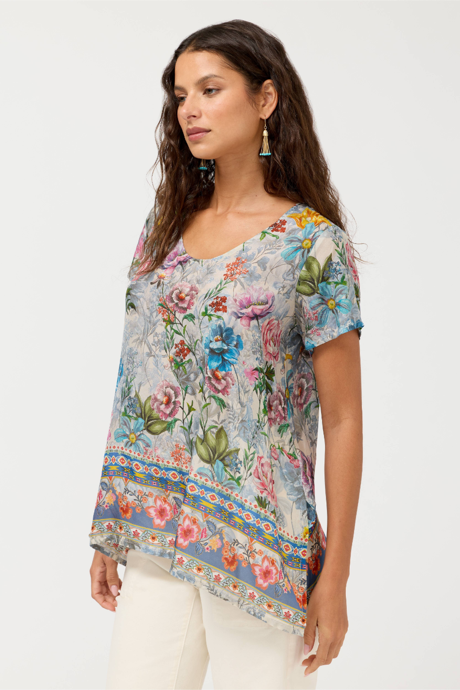 Johnny Was Artemisa Silk Blouse 