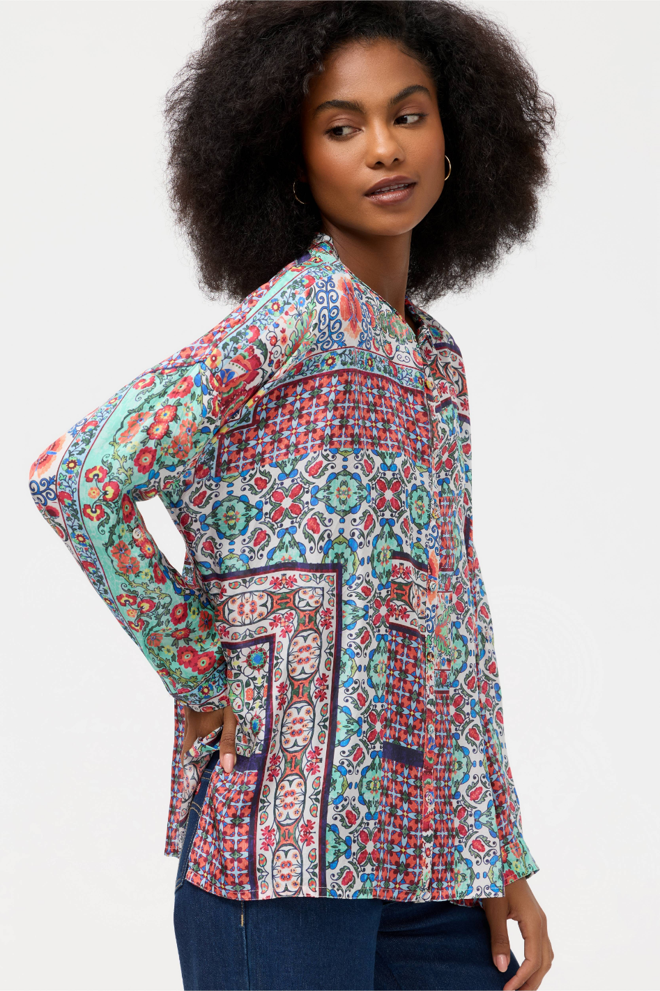 Johnny Was The Audrey Oversized Blouse in Selia Print