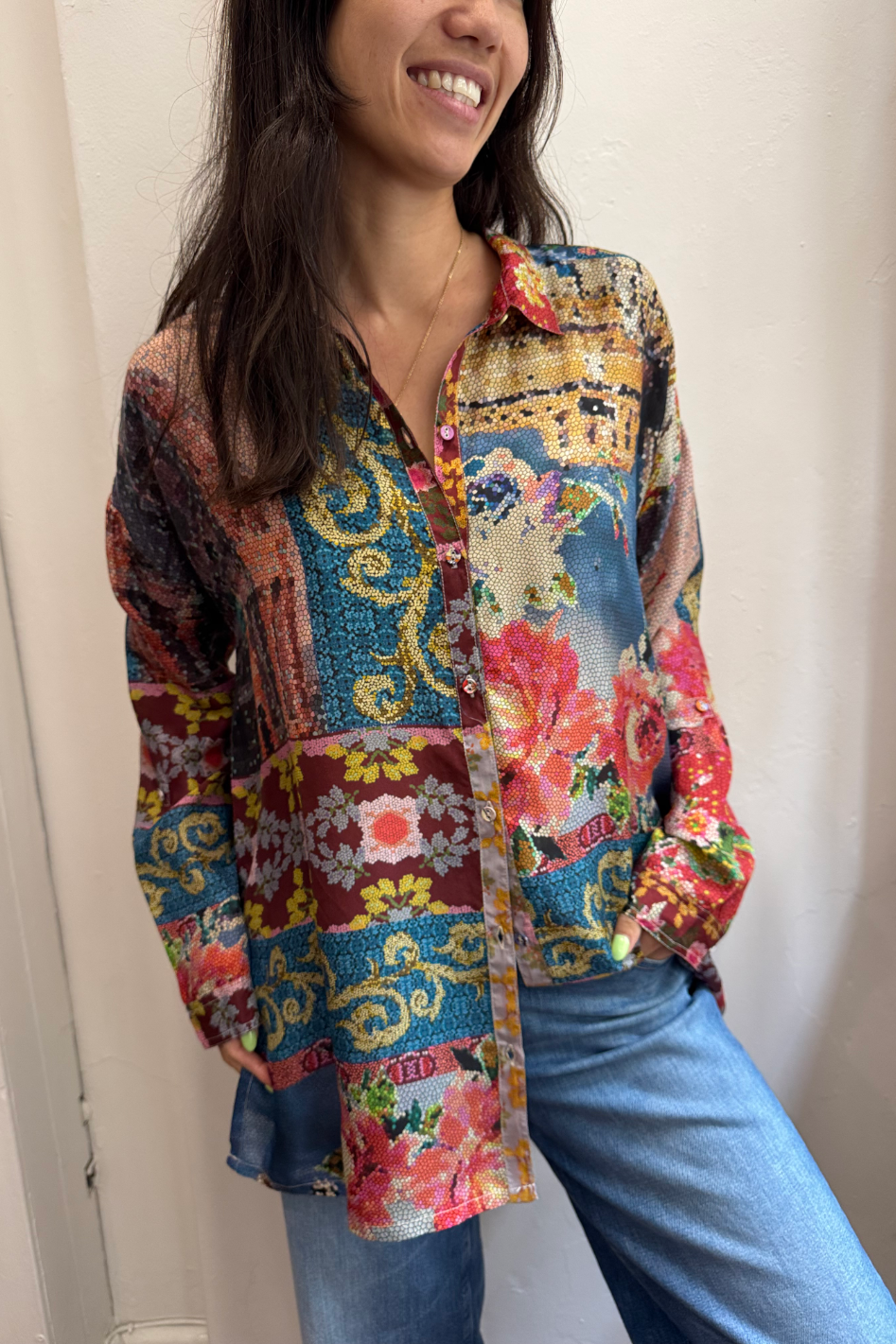 Johnny Was The Audrey Oversized Blouse in Shabi Print