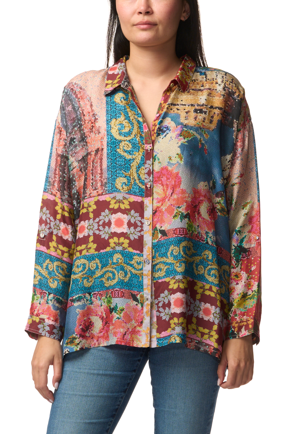 Johnny Was The Audrey Oversized Blouse in Shabi Print