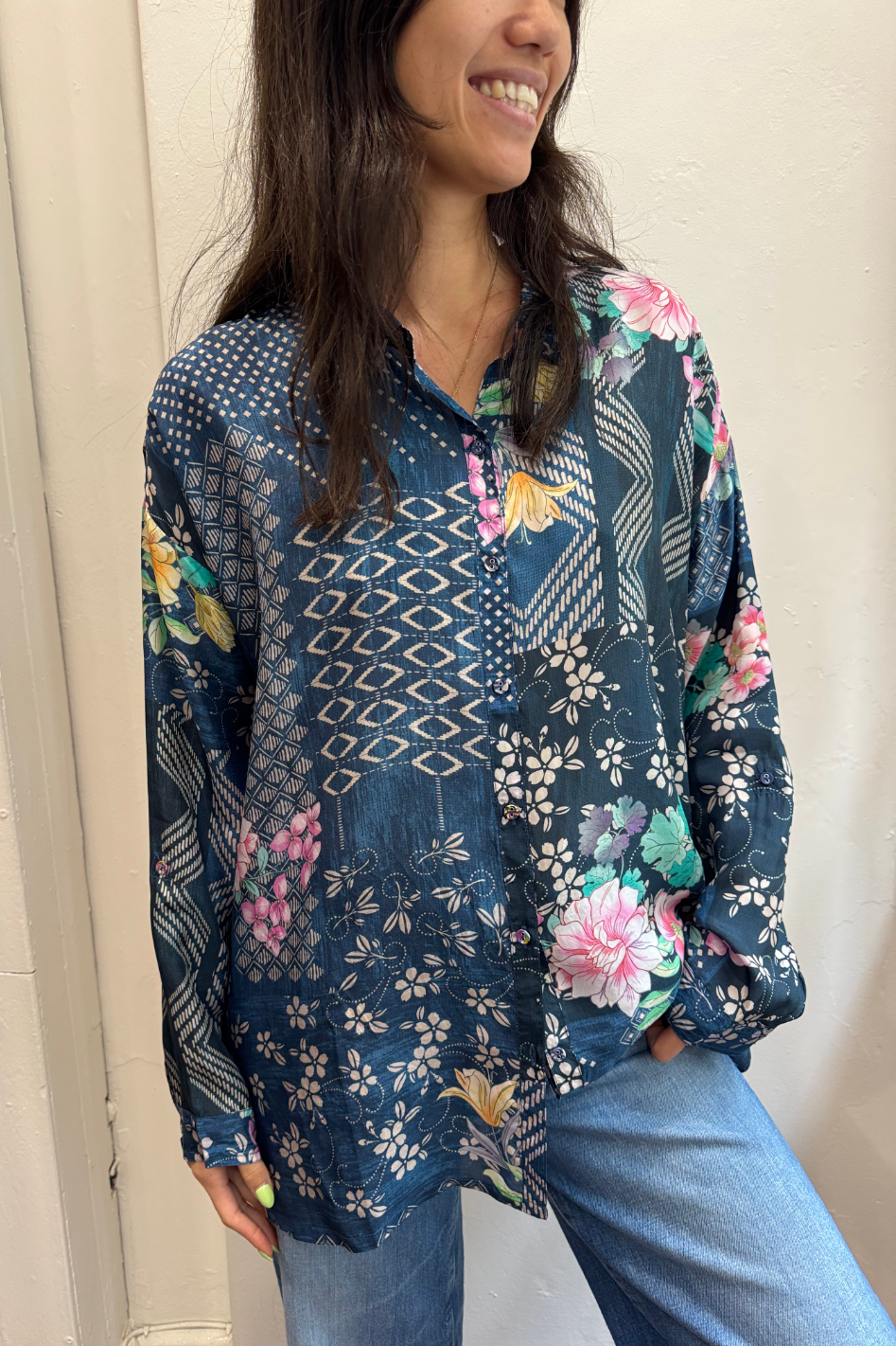 Johnny Was The Audrey Oversized Blouse in Tandiz Print