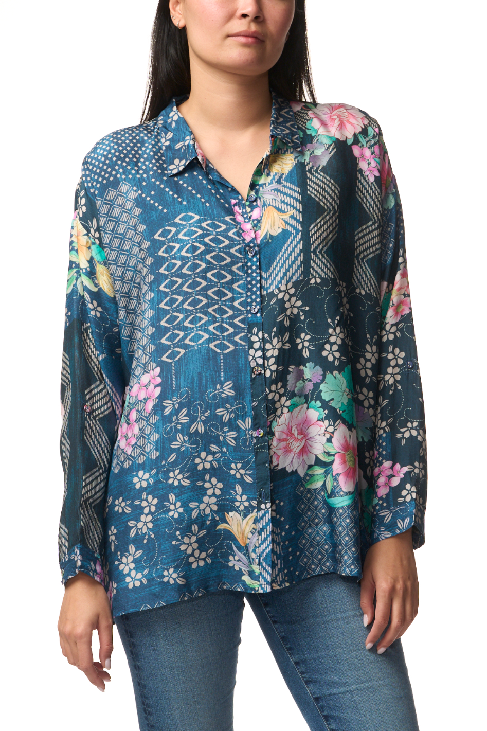 Johnny Was The Audrey Oversized Blouse in Tandiz Print