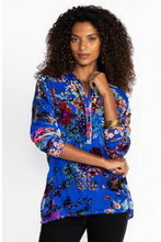 Load image into Gallery viewer, Johnny Was Slim Audrey Blouse | Dreamer Blue Burnout
