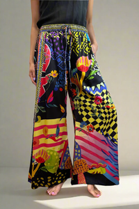 Johnny Was Axelle Wide Leg Pant | Jenny Black Ground | C65525-4