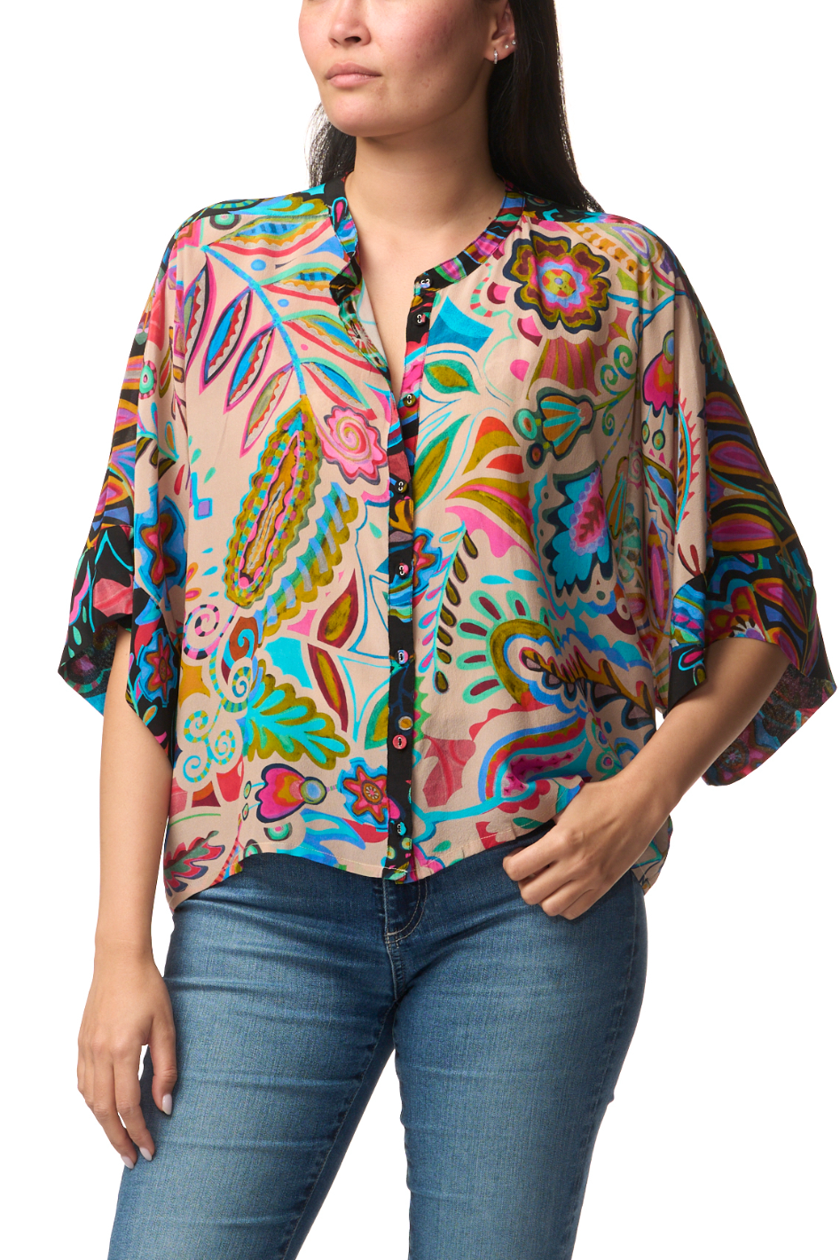 Johnny Was Flow Shrug in Silvana Scarf 