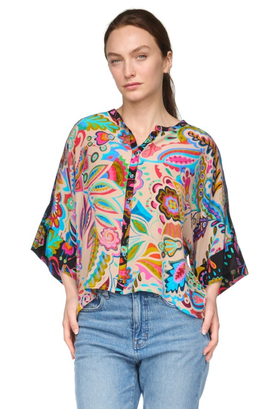 Johnny Was Flow Shrug in Silvana Scarf 