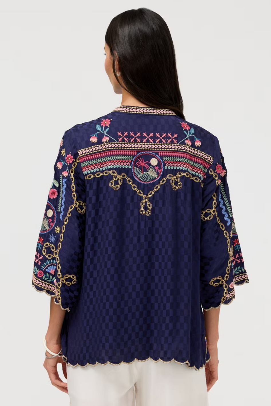 Johnny Was Fuji Kimono in Blue Night