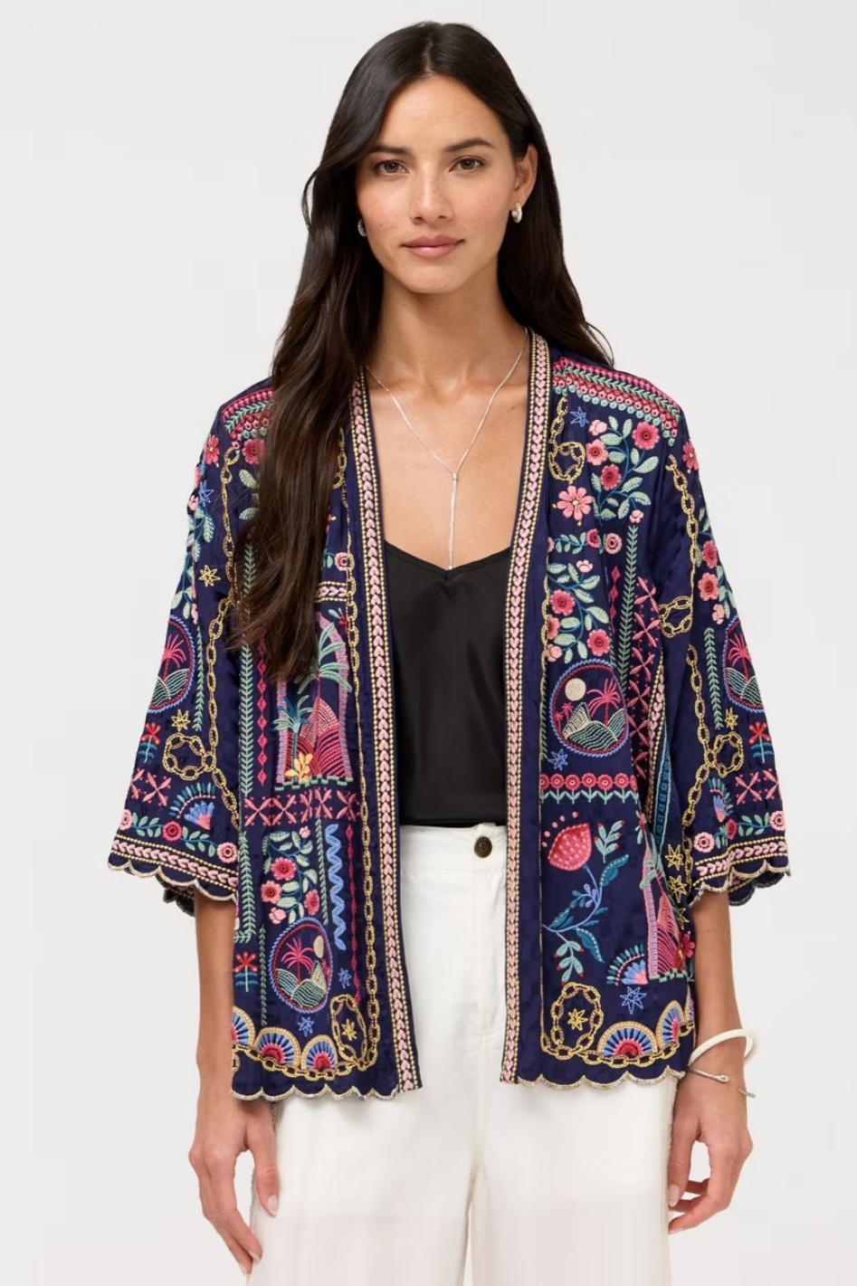 Johnny Was Fuji Kimono in Blue Night