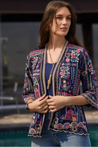 Johnny Was Fuji Kimono | Lima | Blue Night | C46426-4