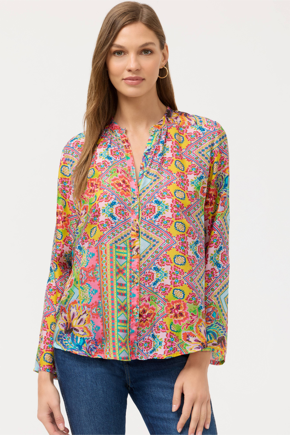 Johnny Was Heaven Button Up in Morice Print